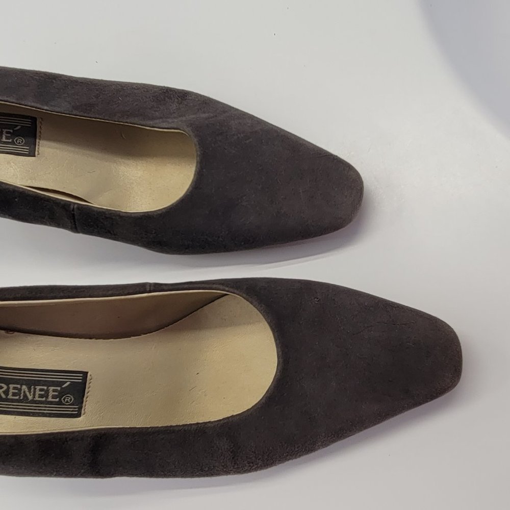 Gray Suede Pumps